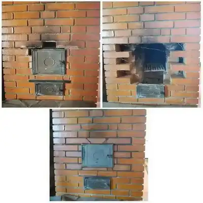 Ремонт проема вокруг топочной дверки